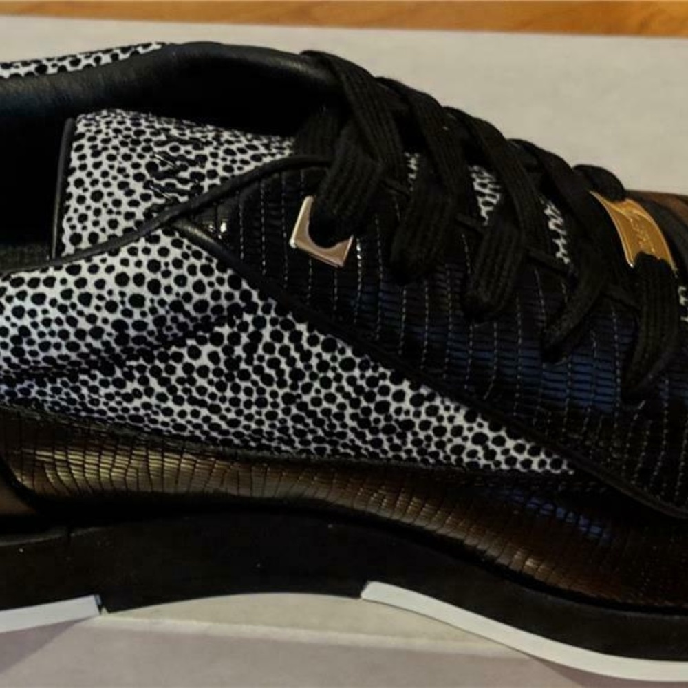 Jimmy Choo "Jett" Suede Lizard Print Sneakers - Picture 3 of 7